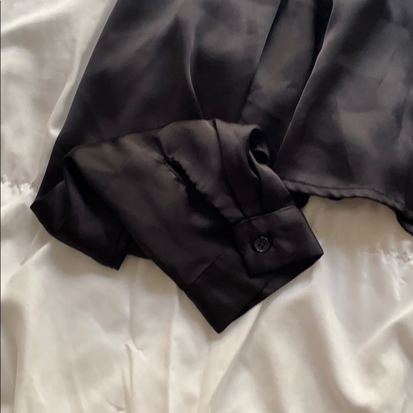 Black Silk Button Up - Picture 3 of 3